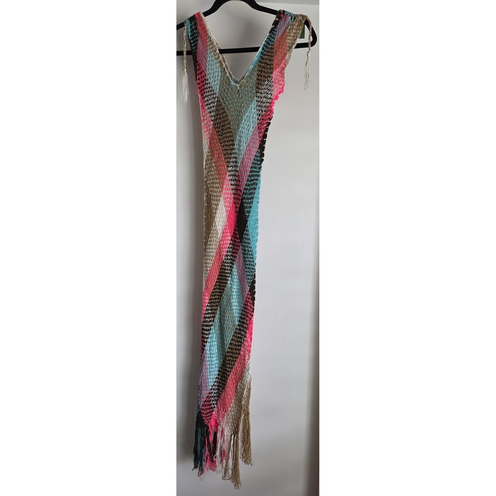 Wüitüsü Women's Sleeveless Maxi Dress One Size Multicolor Geometric Pattern